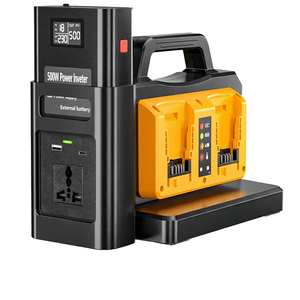 อินเวอร์เตอร์ QIYUN 500W คลื่นไซน์บริสุทธิ์ สำหรับแบตเตอรี่ 18V 4 พอร์ต DC 18V เป็นเต้ารับ AC 230V พร้อมที่ชาร์จในรถยนต์ - Product Image 1