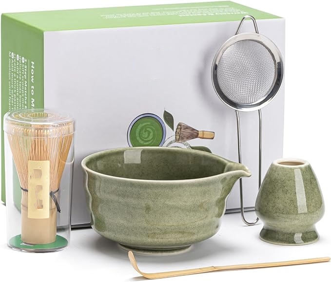 The Left Bridge Matcha Kit - Beginner Set With Whisk, Scoop, Bowl & Stand, Japanese Style