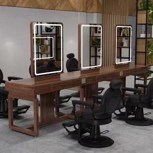 <b>Mirror</b> <b>Table</b> Barber Shop Hair Salon Special <b>Mirror</b> Perm and Dyeing Cabinet Integrated with Light Double-sided <b>Mirror</b> <b>Table</b> - Product Image 4
