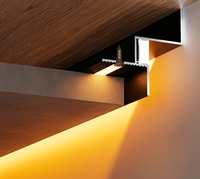 Profilé en alliage d'aluminium LED pour plafond de villa au design moderne, avec canal de finition pour bordure de plaque de plâtre et décoration d'angle mural