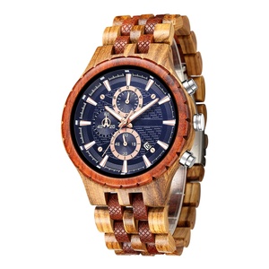 Cronografo Oem personalizzato di lusso orologi in legno <span class=keywords><strong>orologio</strong></span> da polso in legno <span class=keywords><strong>verde</strong></span> e rosso Dropshipping orologi da <span class=keywords><strong>uomo</strong></span> in legno - Product Image 4