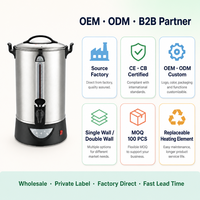 Bouilloire électrique en acier inoxydable 304, distributeur d'eau et de café mécanique avec jauge de niveau pour hôtel commercial