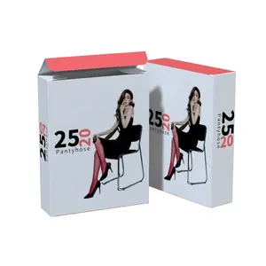 Stampa personalizzata Logo donna nero calze di seta scatola di imballaggio con la finestra biancheria intima su misura collant calze basse scatole