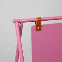 Présentoir pliable rose 70x50cm, enseigne de sol en métal, logo personnalisé, signalisation de café