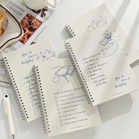 Carnet à spirales de dessin animé, mignon et créatif, A5, couverture en papier imprimé, carnet à feuilles mobiles, vente en gros, journal intime pour étudiants