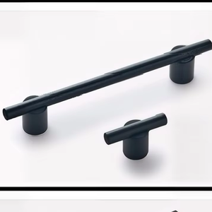 Gagang Furnitur Baja Hitam Emas Mewah Ringan Gaya <span class=keywords><strong>Modern</strong></span> Kenop Kabinet 128mm Lemari Pakaian Laci HAITAN - Product Image 1