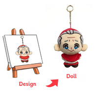 Porte-clés en peluche personnalisé sans minimum de commande, mini-porte-clés en peluche, porte-clés anime en peluche, pendentif doux, porte-clés en peluche sur mesure
