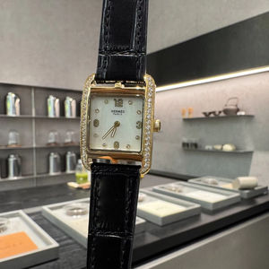 Montre-bracelet de luxe rétro pour femme H Brand, en cuir et acier inoxydable 316L, à quartz, pour affaires, élégante, petite taille, avec boîte - Product Image 6