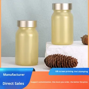 100ML Frosted Glass <b>Bottle</b> Screw Cap Health Products for Fish Oil Powders Candy Dispensing Empty Health Supplements Container - Product Image 4