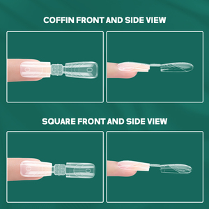 Nailpop <span class=keywords><strong>uñas</strong></span> de doble punta formas duales 150 Uds moldes de extensión de ataúd cuadrados reutilizables puntas de constructor de Gel salón profesional arte de <span class=keywords><strong>uñas</strong></span> - Product Image 3