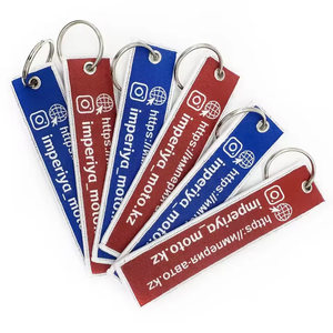 Porte-clés personnalisé en tissu brodé avec <span class=keywords><strong>logo</strong></span> sur mesure – Vente en gros - Product Image 6