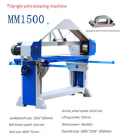 Ponceuse à bande longue semi-automatique pour tôles triangulaires, finition brossée, polisseuse de métaux, machine à poncer l'acier inoxydable