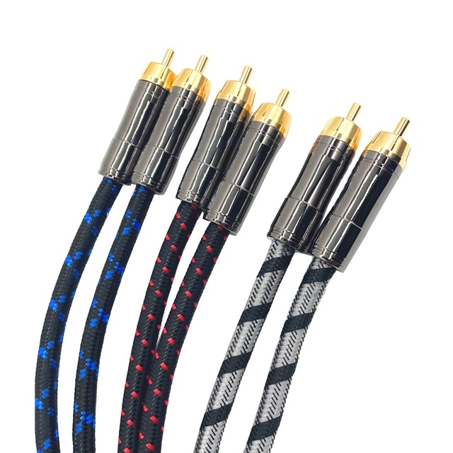 RCA Male Male Digital Coaxial Cable 1M 2M 3M 5M OD6.5 Braided Stereo Audio Video Cable for Home TV Amplifier Speaker Copper