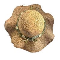 Sombrero de Paja Rafia Hecho a Mano con Crisantemos Tejidos, Sombrero de Sol para Mujer, Verano, Playa, Vacaciones, Versátil, Ala Ancha, Protección Solar