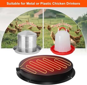 Inverno bevitore di pollo Base riscaldata in acqua di pollo riscaldatore con termostato - Product Image 3