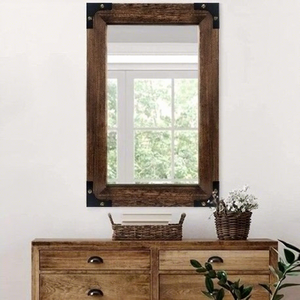 Handcrafted Modern Style Metal <b>Mirror</b> <b>Frame</b> with Decorative Carvings for Vintage Themed Bedroom or Hallway Customizable Color - Product Image 1