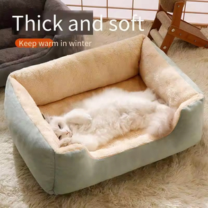 Various Customizations Manufacturer Low Price Trend Color Square Washable Soft <b>Nest</b> Kennel Plush Pet <b>Bed</b> for Cats Dogs - Product Image 1
