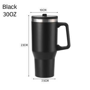 Gobelet isotherme portable en acier inoxydable 304 de 32 oz avec poignée et paille, grande capacité, pour voiture, multi-usage, vente en gros transfrontalière - Product Image 3