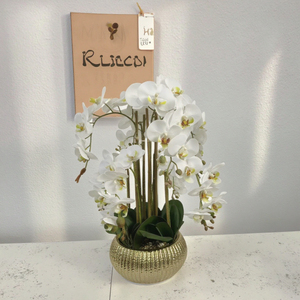 Fleurs artificielles avec pot, grandes orchidées, panneau de plantes artificielles, fleurs d'orchidées en soie PEVA - Product Image 4