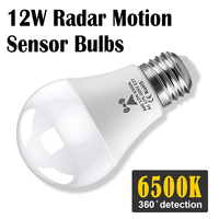 Bombilla LED de inducción de radar de microondas 12W con sensor de movimiento E27 LED 220V iluminación para el hogar