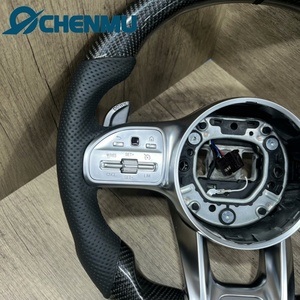 Volante Deportivo de Cuero y Fibra de Carbono Real en Oferta para Mercedes Benz AMG W204 C63 W212 W218 W207 Compatible con Clase <span class=keywords><strong>E</strong></span> G 809 - Product Image 3