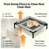 Lit de couchage pliable et durable pour animaux de compagnie, moderne, pour chiens et chats, toutes saisons, résistant à l'humidité, amovible, lavable, surélevé, en coton