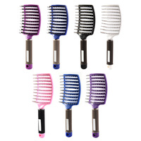 Lot de 4 brosses et peignes démêlants en plastique avec pinces à cheveux – Kit d'outils de coiffure en gros