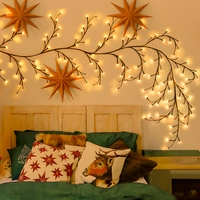 Guirlande lumineuse LED de Noël de 1,8 m, guirlande de lumières féériques pour la décoration de la pièce, du mur, de la fête de Noël