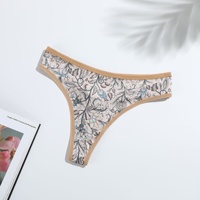 G-string Wanita Remaja Poliester Bordir Baru, Pinggang Rendah, Tipis, Bernapas, Kontrol Perut, Lapisan Ganda, Ukuran Besar XL