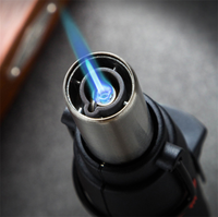 Allume-cigare au butane à flamme réglable Allumeur extérieur à impact direct à feu unique avec support haute efficacité et stabilité