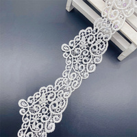 Robe de robe de mariée en dentelle à paillettes en polyester, accessoires vestimentaires en dentelle brillante, dentelle de broderie soluble dans l'eau