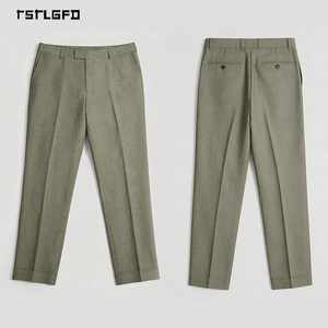 กางเกงสูทผู้ชายไซส์ใหญ่ กางเกงเดรสลำลองผ้าฝ้าย 100% กางเกงลำลองสไตล์ธุรกิจ ผ่านการตรวจสอบ BSCI รับผลิตแบบ OEM แบรนด์ส่วนตัว - Product Image 2