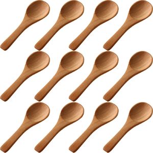 Cucharas de Madera Mini de 10 ml, Ecológicas, No Tóxicas, Duraderas, Ligeras, Diseño Bohemio, para Té, Café, Postre, Fiestas, Bodas - Product Image 1