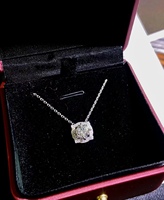 1/2-3.00 CT Diamant, 14k Or Blanc 4 Prong Set Round-cut Lab Grown Diamond Solitaire Stud Pendentif Collier Bijoux pour Femmes