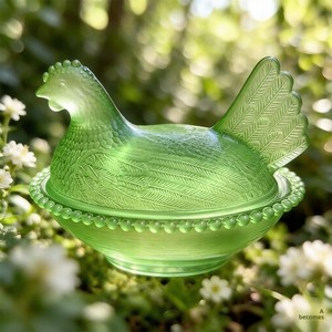 Tempat Permen Kaca Kristal Little Hen, Wadah Penyimpanan Ayam Desain Tradisional Berlapis Warna-warni, Kontainer Kreatif - Product Image 6