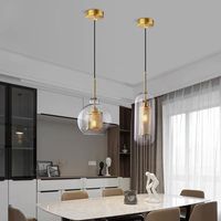 Luminaire suspendu en verre moderne, lampe suspendue en métal doré de luxe pour salle à manger, îlot de cuisine, hôtel et restaurant