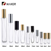 Carré 3ml 5ml 6ml 15ml 30ml 100ml Vide Long Grand Vaporisateur Rechargeable Parfum Atomiseur Distributeur D'échantillons Bouteille De Parfum En Verre De Voyage