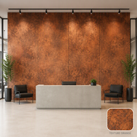 Panel Dinding WPC Grosir 900x2800mm 9mm Tahan Air Tekstur Oranye untuk Hotel Kamar Tidur Ruang Tamu