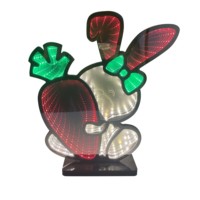 Nouvelle mode 2025 : Enseigne miroir LED 3D en acrylique, alimentée par piles, avec effet miroir infini et lumière néon, motif coccinelle, veilleuse décorative