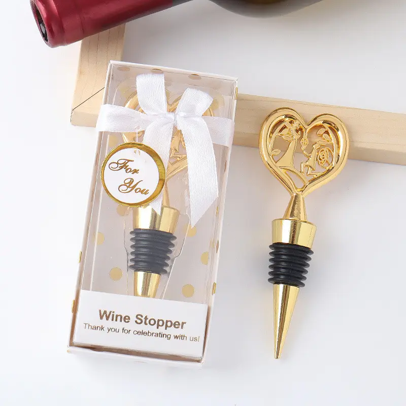 Gold Silver Love Heart Stopper Souvenir Gift Wedding Favors Gifts for Guests Party Supplies