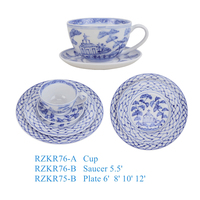 RZKR77-78-79-A Jingdezhen, vaisselle en porcelaine de style chinois moderne, motif de feuilles roses et blanches peintes à la main, écologique et de haute qualité