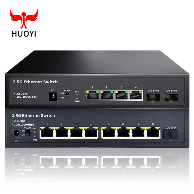 8-Port RJ45 2.5Gb/s Unmanaged Desktop Network Switch With QoS 10G Ethernet Switch Capacity Computer Hardware Software