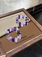 Bracelet en cristal naturel Sinyore Zichen Qimeng - Kunzite / Améthyste / Laque violette
