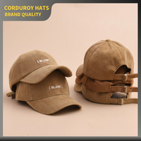 Gorra de Béisbol de Pana Personalizada de Calidad Premium para Hombre y Mujer, Gorra de 6 Paneles con Logotipo Bordado