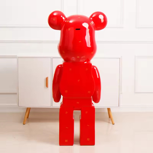 Escultura de Oso de Resina de Alta Calidad, Estilo <span class=keywords><strong>Bearbrick</strong></span>, Grande, Pintada a Mano, Decoración Artística para el Hogar o Centros Comerciales - Product Image 6
