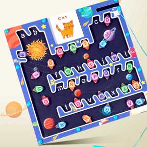 Jeu de puzzle magnétique pour développer la motricité fine des tout-petits, cadeau idéal, activité sensorielle, jeu spatial, labyrinthe d'alphabet - Product Image 1