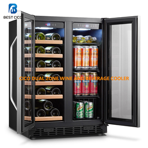 Armoire glacière à vin et à boissons à double zone de 24 pouces <span class=keywords><strong>Réfrigérateur</strong></span> autoportant avec double <span class=keywords><strong>porte</strong></span> pour bar et bière à domicile - Product Image 3