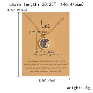 Mode <span class=keywords><strong>jour</strong></span> et nuit 12 collier <span class=keywords><strong>du</strong></span> zodiaque carte de souhaits bijoux rond <span class=keywords><strong>Horoscope</strong></span> astrologie pendentif signe <span class=keywords><strong>du</strong></span> zodiaque collier <span class=keywords><strong>pour</strong></span> cadeaux - Product Image 6
