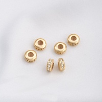 Composants de fabrication de bijoux DIY en gros d'usine : entretoises de positionnement de perles réglables en silicone plaqué or 14K