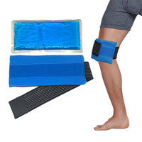 Attelle de soutien du genou avec enveloppe de gel pour thérapie chaude/froide, protection articulaire, soulagement de la douleur, en PVC, pour usage domestique, congelable et micro-ondable